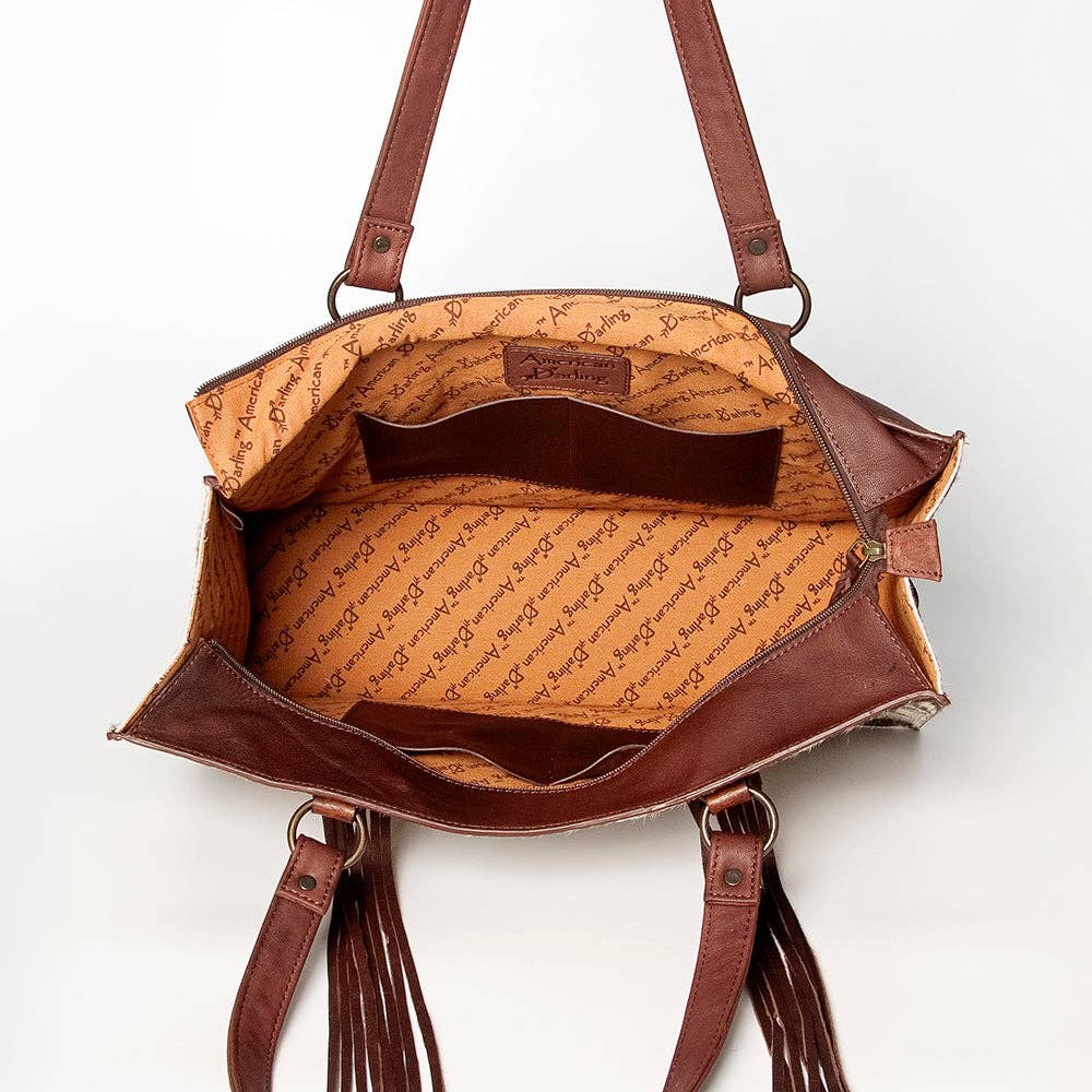 Tote Hair On Genuine Western Leather Women Bag: