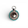 Turquoise round keychain western boho accessory