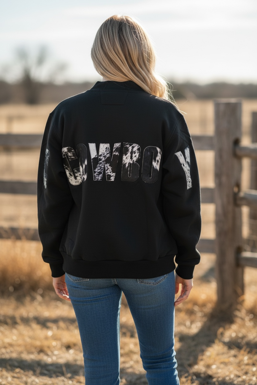 Cowboy cowhide hoodie : M