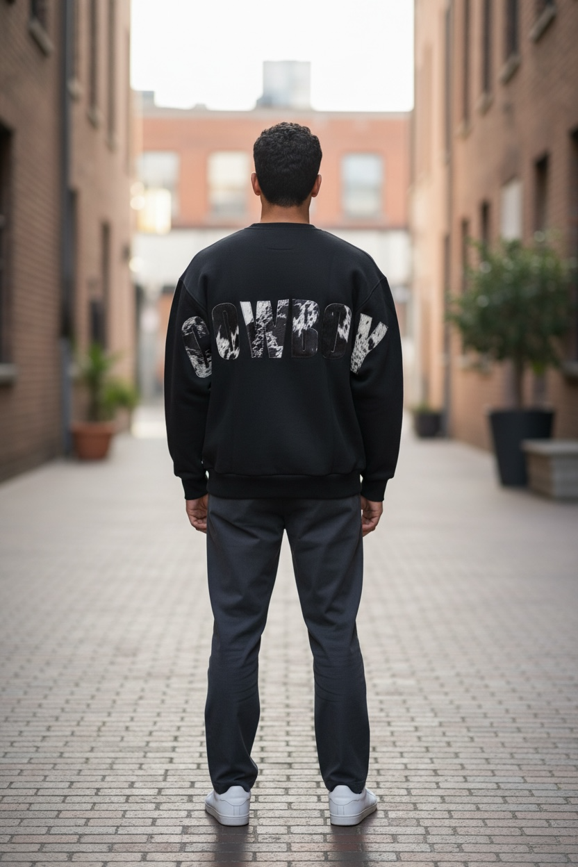 Cowboy cowhide hoodie : M